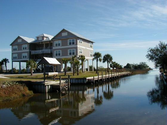 Egret Landing Condo H building - photo of boat ramp, dock, and fish cleaning area.