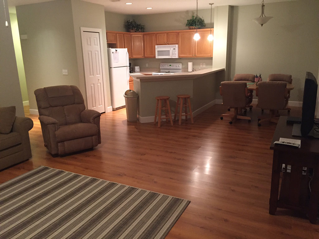 Kitchen, Dining and Living Area View - Florida Vacation Rentals - Horseshoe Beach Real Estate - Tammy Bryan